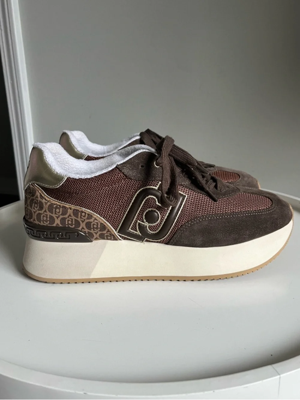 Liu Jo Italian Brand Dreamy 02 Women’s Leather Textile Sneakers EU 41/US 10.5-11